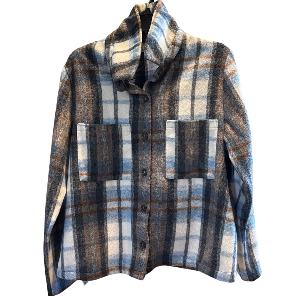 Melloday Shacket Jacket W/ 2 Side Pockets - Large